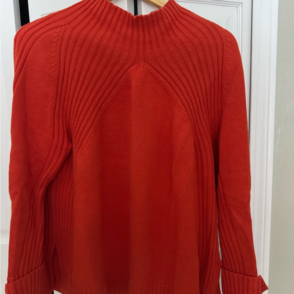 Talbots Mock Turtleneck With Ribbed Detail